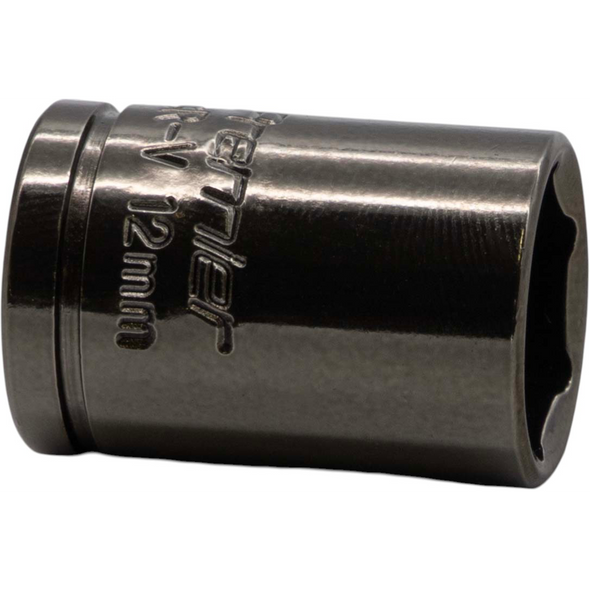 Sealey 1/4"Dr Coloured Socket 12mm (Black/Pearl)