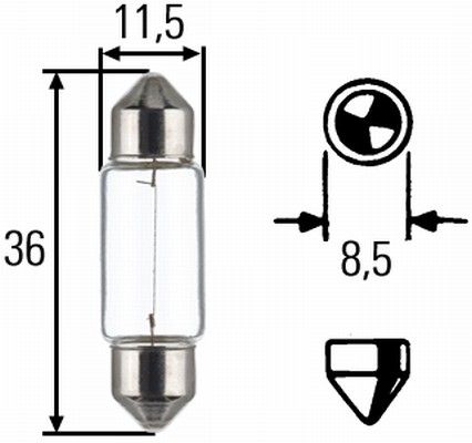 Hella 8GM 002 092-123 Bulb, licence plate light