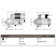 Denso Starter Motor 12V 1.7kW 10 Teeth DSN3139