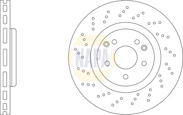 NAPA Front Brake Perforated/Vented Discs & Pads fits MERCEDES-BENZ