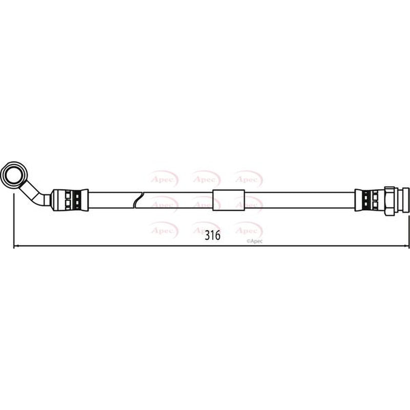 Apec Brake Hydraulic Hose Line Rear HOS4030