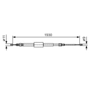 Bosch Handbrake Cable Right Rear 1 987 482 011