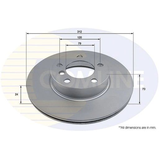 Comline 2 x Internally Vented Front Brake Discs ADC2914V