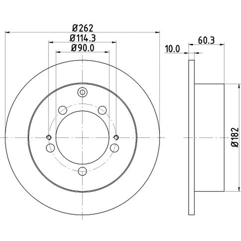 DON 2 x Solid Rear Brake Discs PCD12652