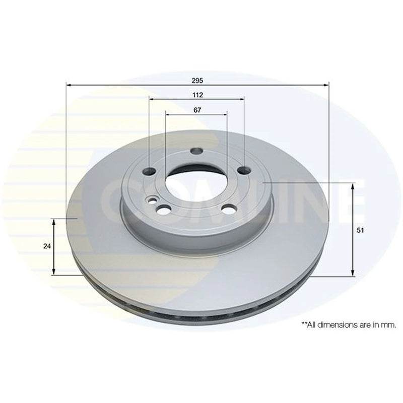 Comline 2 x Internally Vented Front Brake Discs ADC5109V