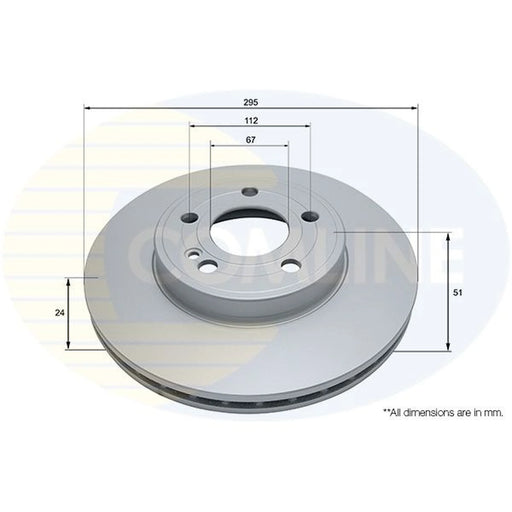 Comline 2 x Internally Vented Front Brake Discs ADC5109V
