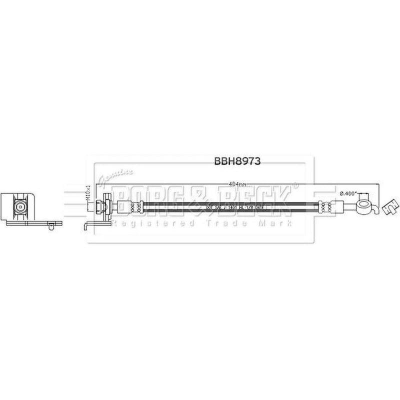Borg & Beck Brake Hydraulic Hose Line Rear Right BBH8973
