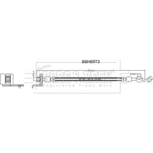 Borg & Beck Brake Hydraulic Hose Line Rear Right BBH8973
