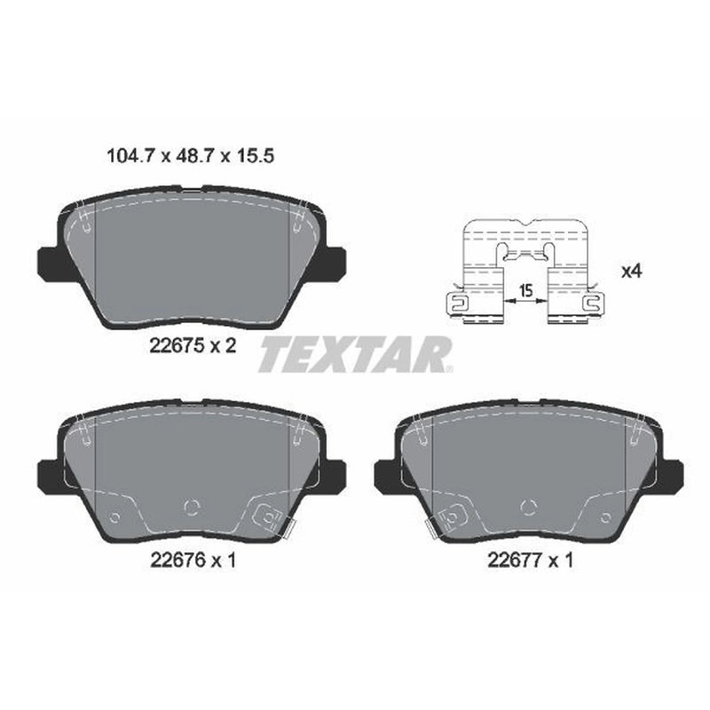 Textar Rear Brake Pad Set 2267501