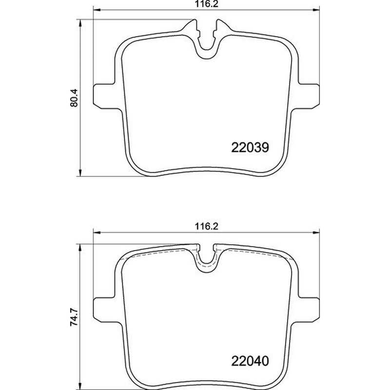 Brembo 4 x Rear Brake Pad Set P06109