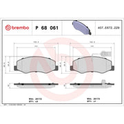 Brembo 4 x Rear Brake Pad Set P68061