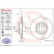 Brembo 2 x Front Brake Discs 09.D419.11