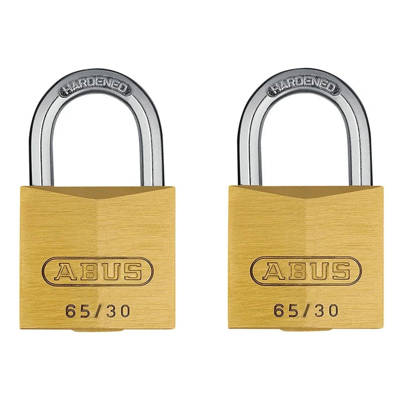ABUS Mechanical 65/ Brass Padlock Twin Carded 30-40mm