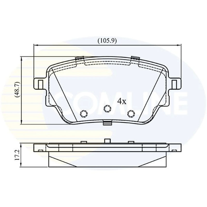 Comline 4 x Rear Brake Pad Set CBP02864