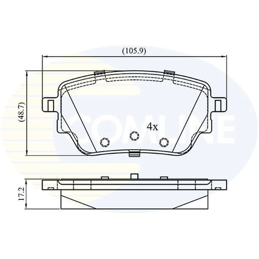 Comline 4 x Rear Brake Pad Set CBP02864