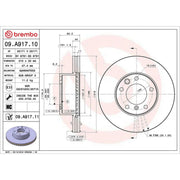 Brembo 2 x Internally Vented Front Brake Discs 09.A917.11