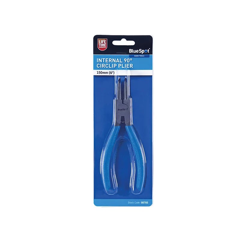 BlueSpot Tools Circlip Pliers Internal Bent 90⁰ Tip 150mm (6in) - 8705