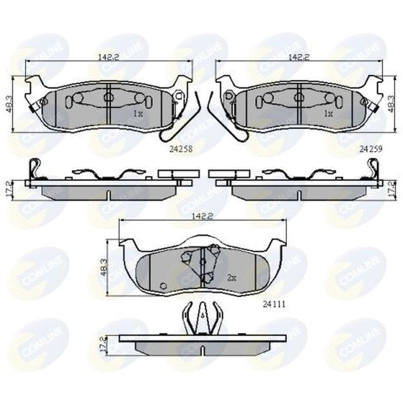 Comline 4 x Rear Brake Pad Set CBP31734