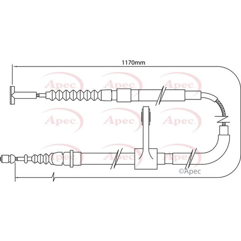 Apec Handbrake Cable Right Rear CAB1004