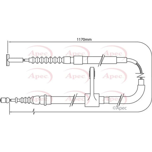 Apec Handbrake Cable Right Rear CAB1004