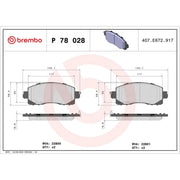 Brembo 4 x Front Brake Pad Set P78028