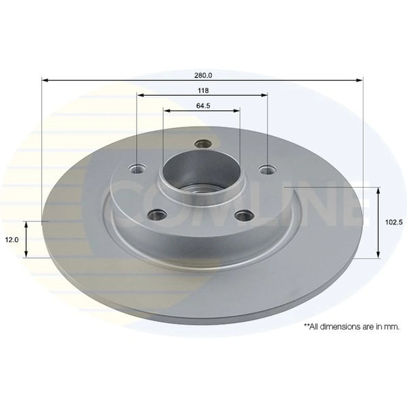 Comline 2 x Solid Rear Brake Discs ADC1137
