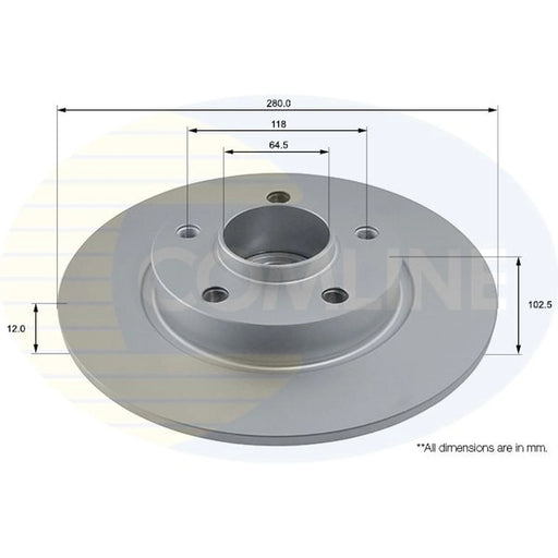 Comline 2 x Solid Rear Brake Discs ADC1137