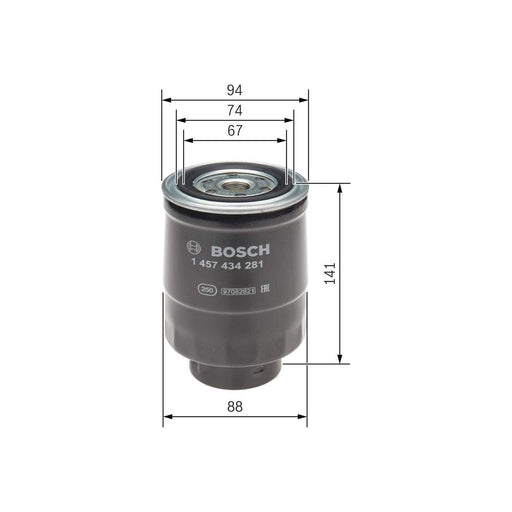 Genuine Bosch Car Fuel Filter N4281 Fits Nissan X-Trail Dci - 2.2 - 01-08 145743 Bosch  - Town Parts