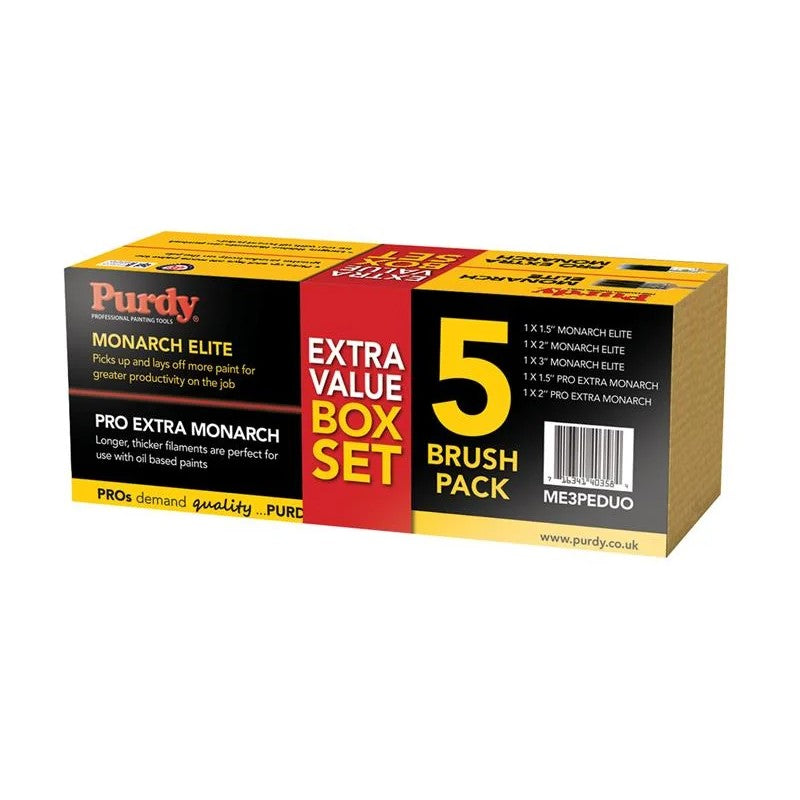 Purdy® Monarch™ Elite™ & Pro-Extra® Monarch™ Brush Set, 5 Piece - ME3PEDUO