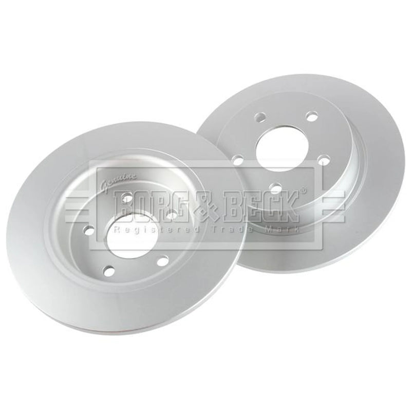 Borg & Beck 2 x Solid Rear Brake Discs BBD5210