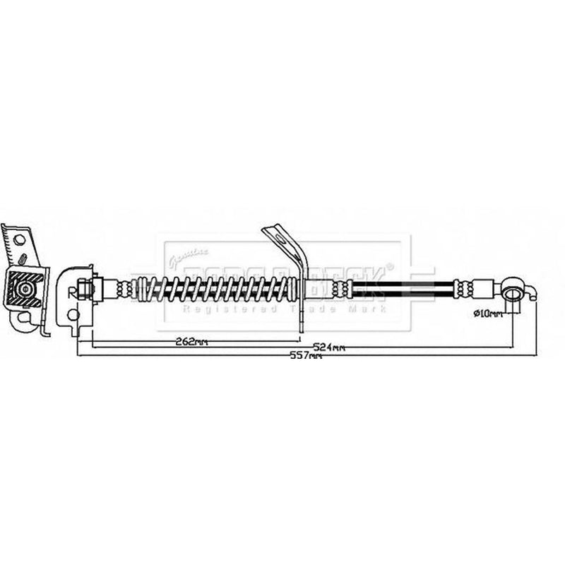 Borg & Beck Brake Hydraulic Hose Line Front Right BBH8129