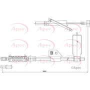 Apec Handbrake Cable Left Rear CAB1304