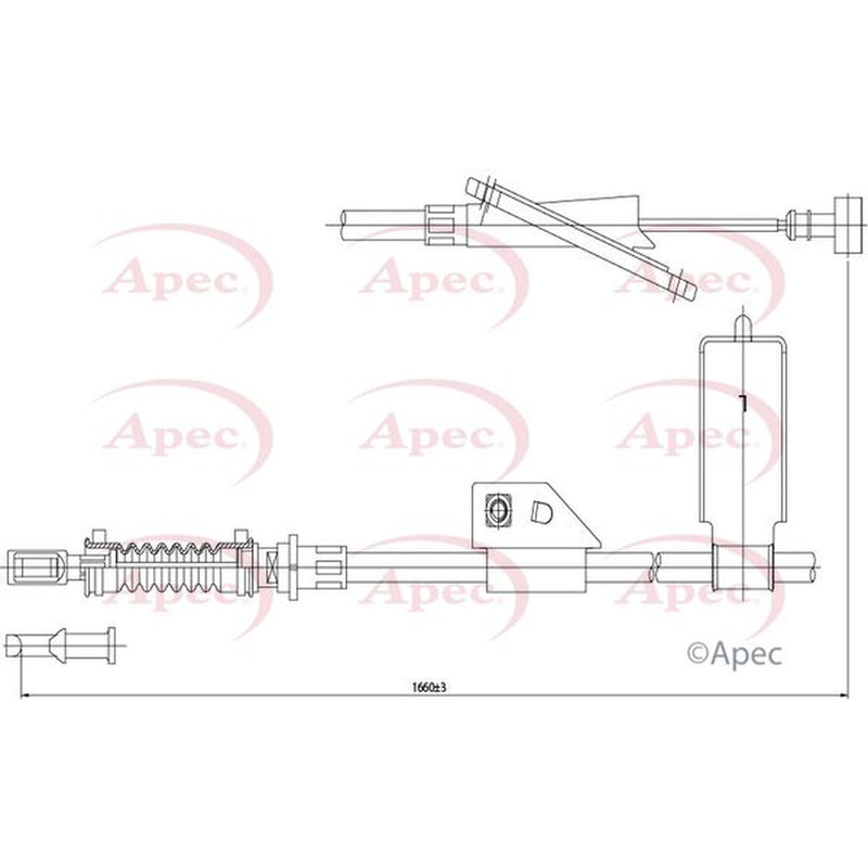 Apec Handbrake Cable Left Rear CAB1304