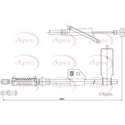Apec Handbrake Cable Left Rear CAB1304