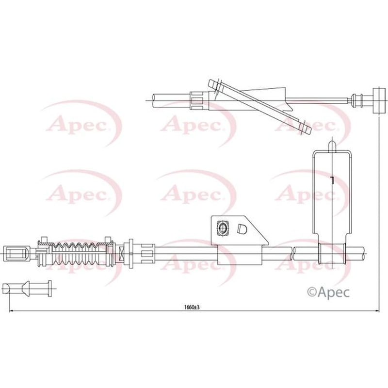Apec Handbrake Cable Left Rear CAB1304