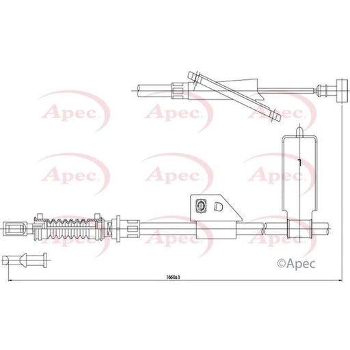 Apec Handbrake Cable Left Rear CAB1304