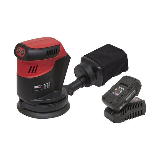 Sealey Cordless Orbital Palm Sander Kit125mm 20V 2Ah SV20 Series CP20VOSKIT1 Sealey  - Town Parts