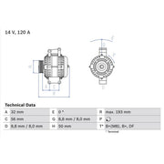 Bosch Car Alternator 12V 0 986 047 660