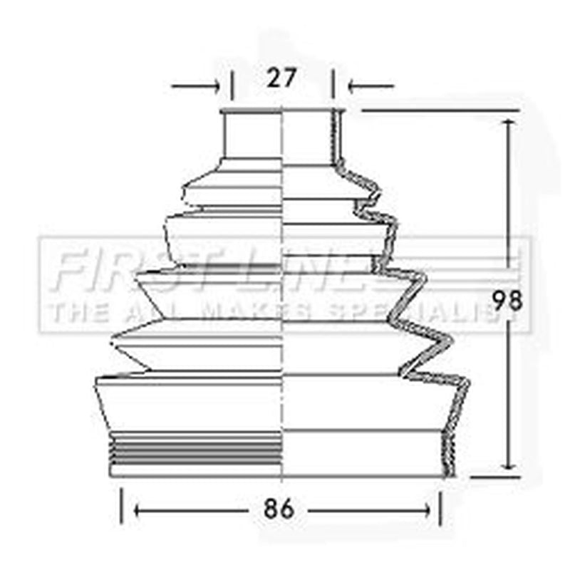 First Line Drive Shaft Bellow Kit Front Left Thermoplast FCB2304