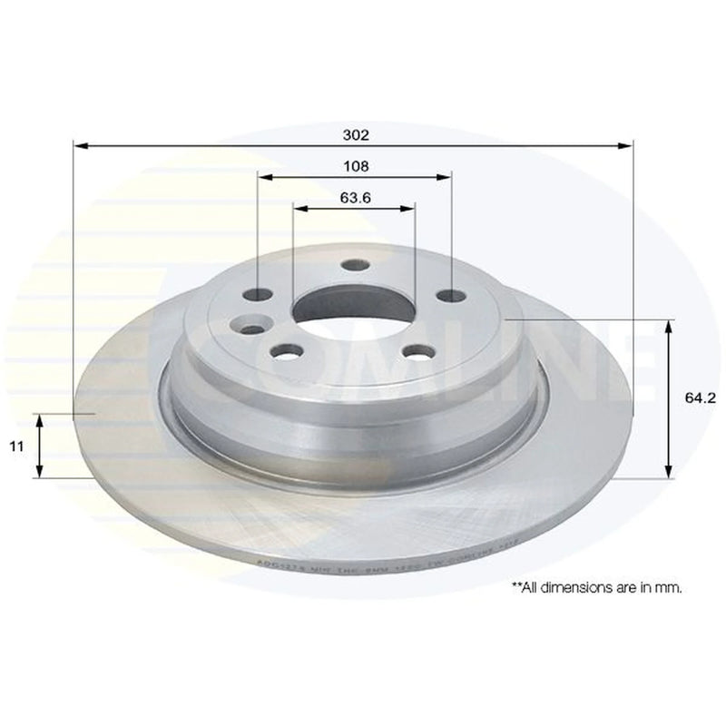 Comline 2 x Solid Rear Brake Discs ADC1278