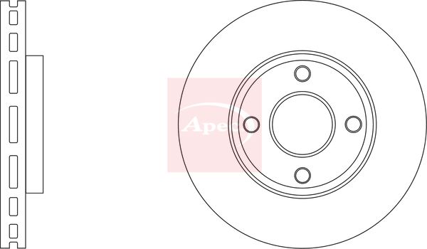 Apec 2 x Brake Disc Set Vented