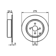 Bosch 2 x Solid Rear Brake Discs 0 986 479 149