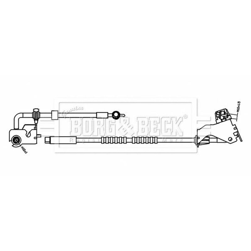 Borg & Beck Brake Hydraulic Hose Line Front Left BBH8849