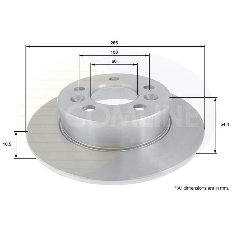 Comline 2 x Solid Rear Brake Discs ADC1542