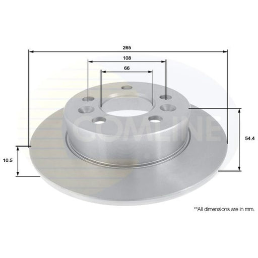 Comline 2 x Solid Rear Brake Discs ADC1542