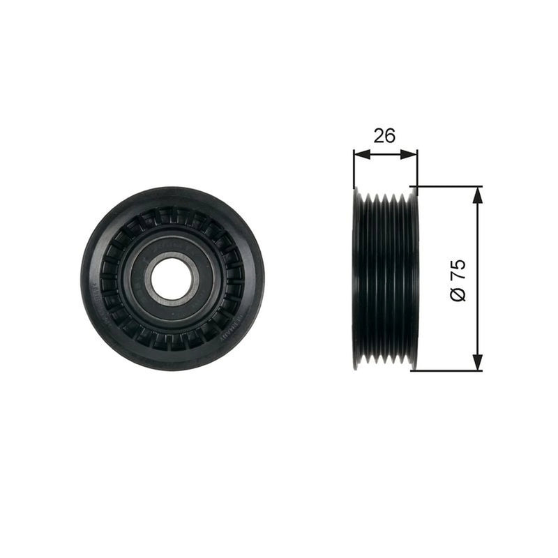 Gates V-Ribbed Belt Deflection/Guide Pulley Right T36476