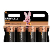 Duracell D Cell +100% Plus Power Batteries (Pack 4) - S18715