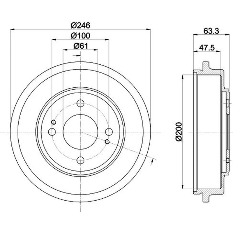 Mintex Brake Drum Assembly Rear MBD349