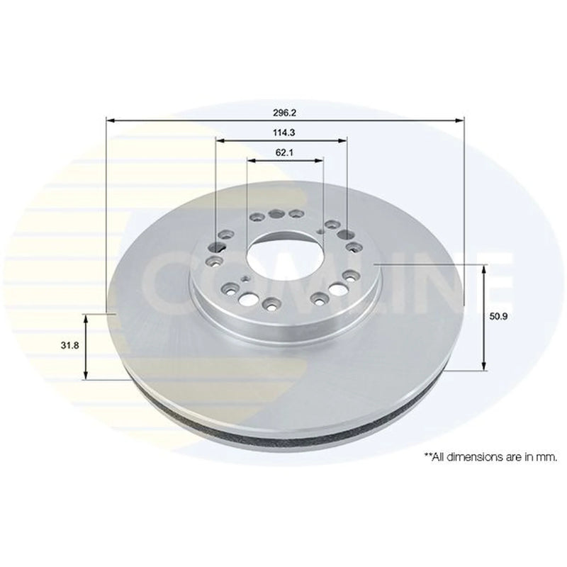 Comline 2 x Internally Vented Front Brake Discs ADC0162V
