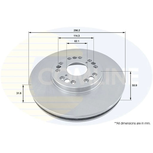 Comline 2 x Internally Vented Front Brake Discs ADC0162V
